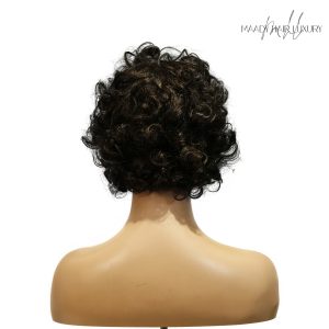 center wig machine made black wig remy hair tc002