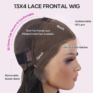 center wig 13x4 straight bob lace front wig natural black asian raw hair