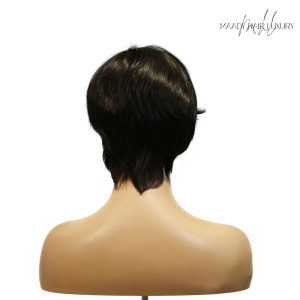 center wig machine made black wig remy hair h081