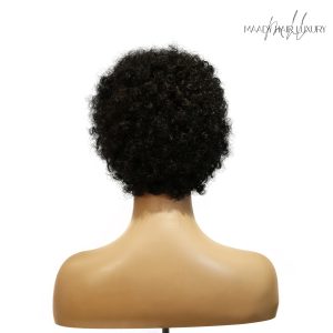 center wig machine made black wig remy hair h023