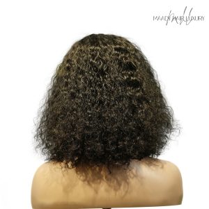 center wig machine made black wig remy hair tc047