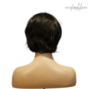 center wig machine made black wig remy hair tc063
