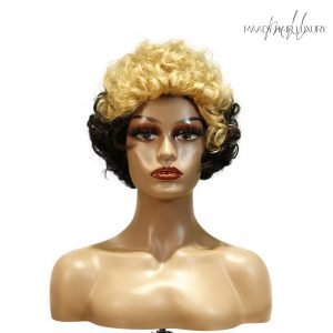 center wig machine made black wig remy hair tc004