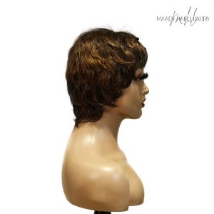 center wig machine made black wig remy hair tc066