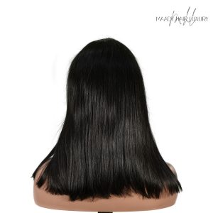 center wig natural black remy hair 2x6 lace closure straight bob human hair wig