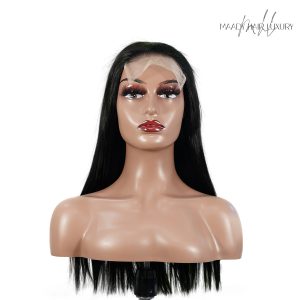center wig natural black remy hair 5x5 lace closure straight human hair wig