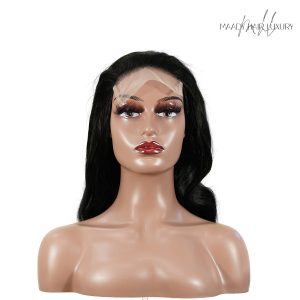 center wig natural black remy hair 5x5 lace closure body wave human hair wig