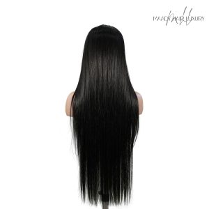 center wig 13x4 straight lace front wig natural black remy hair