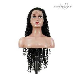 center wig 13x4 deep wave lace front wig natural black remy hair