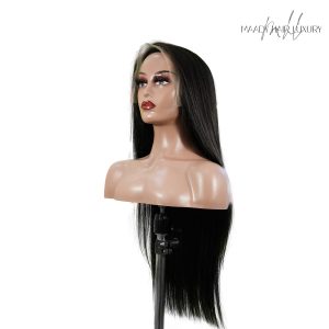 center wig natural black asian raw hair 13x6 hd lace front wig straight human hair wig