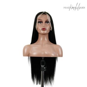 center wig 13x6 double drams straight lace front wig black remy hair