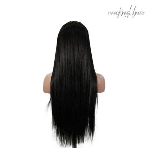 center wig 13x6 double drams straight lace front wig black remy hair