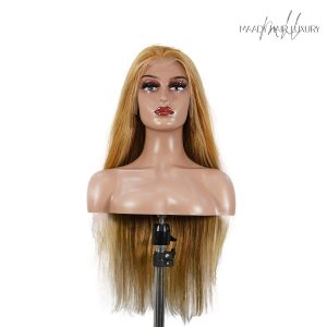 center wig 13x4 straight lace front wig 8&27 honey blonde highlight 26 inch remy hair