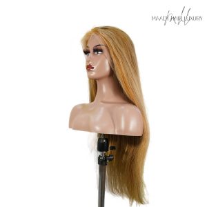 center wig 13x4 straight lace front wig 8&27 honey blonde highlight 26 inch remy hair