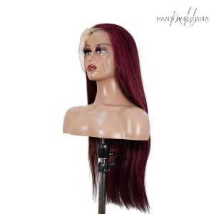 center wig 13x4 straight lace front wig 99j color 26 inch remy hair