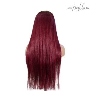 center wig 13x4 straight lace front wig 99j color 26 inch remy hair