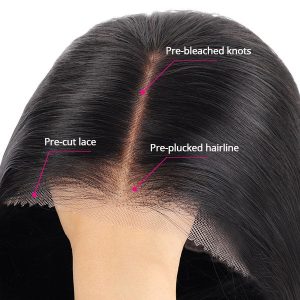 center wig glueless remy hair 5x5 lace closure deep wave human hair wig